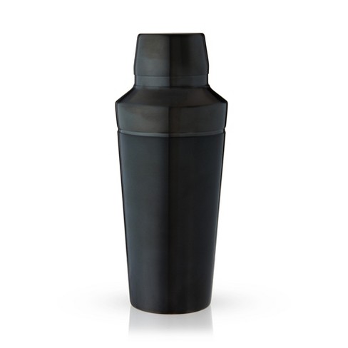 JoyJolt Vacuum Insulated Cocktail Protein Shaker - 20 oz Shaker Cup with  Measure Lid and Jigger Cap - Black