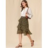 INSPIRE CHIC Women's Floral Layered Elastic Waist Chiffon Ruffle Midi Skirt - 2 of 4