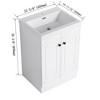 SEVOBAL Bathroom Vanities Freestanding Vanity 24 Inch with Resin Sink and Soft Close Doors for Bathroom, White, 23.6"*19.7"*35.4" - 3 of 4