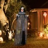 HOMCOM Classic Black and White Striped Clown, Outdoor Halloween Decoration with Sound & Motion Activated Light Up Eyes & Sound Effects - 2 of 4