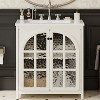 Grungis Farmhouse Bathroom Vanity with Ceramic Sink,Modern Rustic Bathroom Cabinet with Bronze Pulls and 2 Soft-Closing Doors - 2 of 4