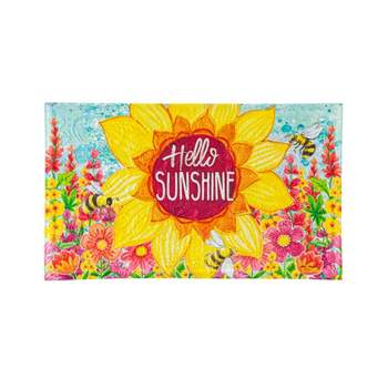 Evergreen Hello Sunshine Embossed Indoor Outdoor Doormat Home Decor