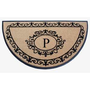A1HC Natural Coir & Rubber Hand Flocked Large Monogrammed Thick Door Mat 36"x72" Entrance Doormats - 1 of 4
