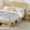 Coucheta Bed Frame with Natural Rattan Headboard, Sturdy Metal Platform & Wooden Slats, Boho Cane Style, No Box Spring Needed, Mattress Foundation - 4 of 4