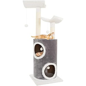 45in Cat Tree with Napping Perches, 2 Story Cat Condo, Cat Scratching Posts, and Hanging Toys - Cat Tower for Indoor Cats by PETMAKER (Gray) - 1 of 1