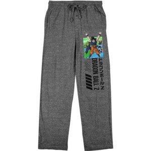 Dragon Ball Z Action Characters and Kanji Title Men's Heather Gray Sleep Pajama Pants - 1 of 4