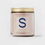 7oz Scented Monogram Letter Candle with Gold Matte Lid - Opalhouse™