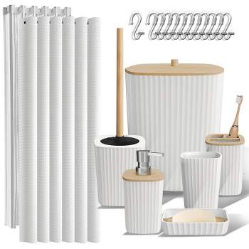 Nestl Complete Bathroom Accessories Set with Shower Curtain and More
