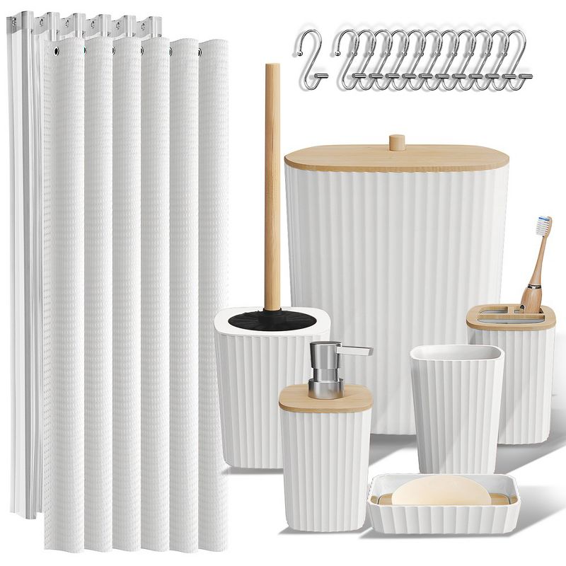Nestl Complete Bathroom Accessories Set with Shower Curtain and More, 1 of 9