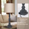 Itopfox Rustic Table Lamp Set of 2 with USB Charging, Farmhouse Bedside Lamps for Living Room Bedroom Office Vintage Grey Finish & Soft Fabric Shade - 3 of 4