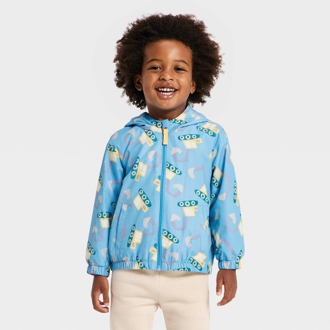 Детские куртки Cat & Jack Toddler Boys' Construction Vehicle Windbreaker Jacket - Cat & Jack™ Blue 5T