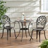 GDFStudio Berthoud Outdoor Cast Aluminum 3 Piece Bistro Set with Ice Bucket, Black Copper - 2 of 4