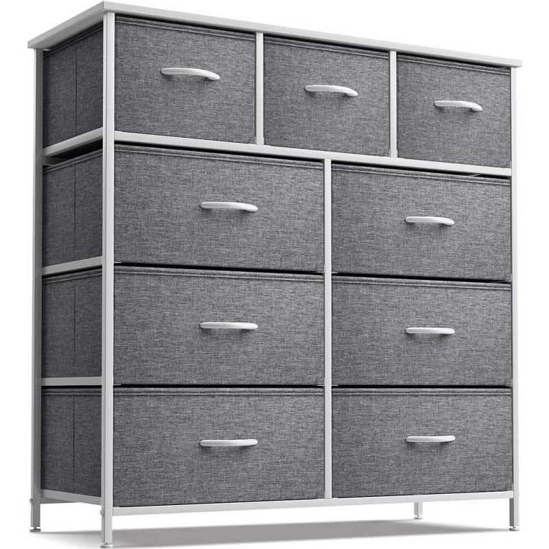 Sorbus Dresser with 9 Drawers - Furniture Storage Chest Tower Unit for Bedroom, Closet, etc - Steel Frame, Wood Top, Fabric Bins, 1 of 8