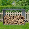 Outdoor Steel Firewood Rack, 85.50" Steel Storage Shed With Sloped Roof, Open Wood Shed for Outdoor Firewood, Pallet & Lumber Storage - 2 of 4