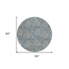 Blue Gray And Silver Floral Washable Indoor Outdoor Area Rug - 3 of 4