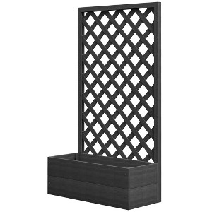 Trellis Planter Box for Climbing Plants, Raised Garden Bed w/ Trellis Lattice for Outdoor Garden - 1 of 4