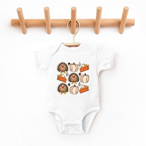 The Juniper Shop Turkey Pumpkin Pie Grid Baby Bodysuit - 1 of 3