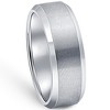 Pompeii3 Titanium Mens Comfort Fit Brushed Beveled Polished Edge Wedding Band 7MM - 3 of 4