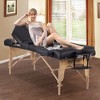 FDW Massage Table Height Adjustable 77-86 Inches Long 30 Inches Wide Salon Bed 3 Fold 4 Inches Thick Foam Pad Portable  W/Carry Case Bolster,Black - 2 of 4