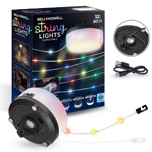 Bell + Howell Retractable LED String Lights 32 Ft Portable RGB Camping Outdoor Lighting USB C Rechargeable - 1 of 4
