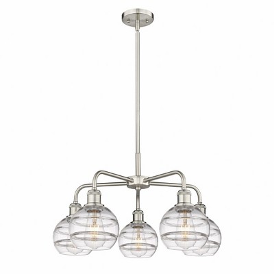 Rochester - 5 Light Stem Hung Chandelier In Industrial Style-13.38 Inches Tall and 23.88 Inches Wide