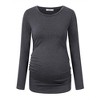 Maternity Shirt Side Button and Ruched Maternity Tunic Tops - 2 of 4