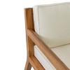 PAGED Outdoor Dining Chairs Contemporary Wood Patio Chairs with Arms, Upholstered Seat for Patio, Yard, Balcony - 4 of 4