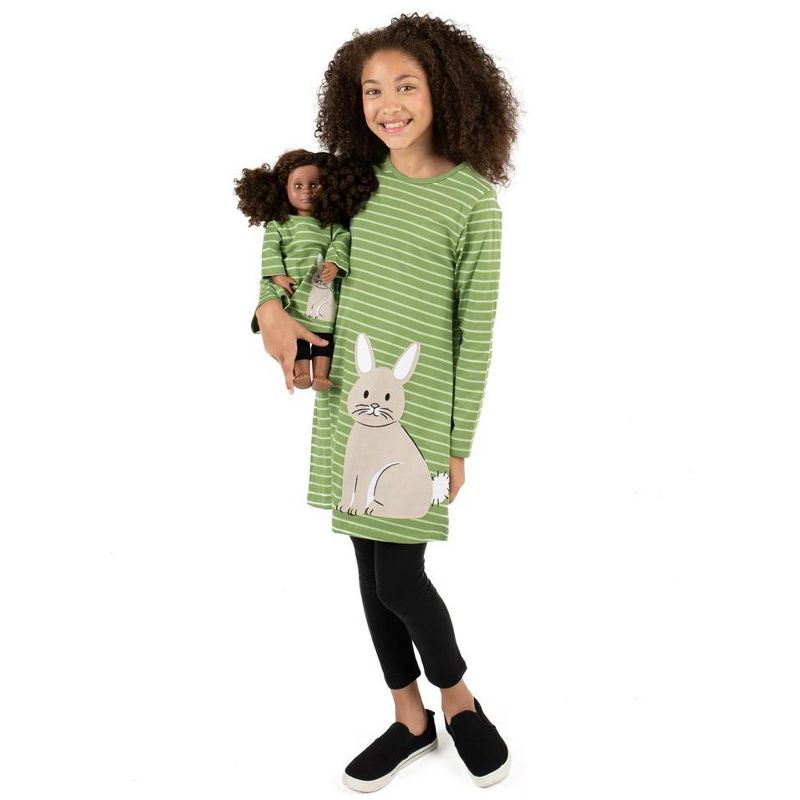 Leveret Girl and Doll Matching Animal Cotton Dress, 2 of 13