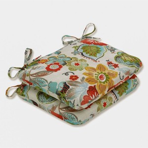 Outdoor/Indoor Alatriste Ivory Rounded Corners Seat Cushion Set of 2 - Pillow Perfect - 1 of 4