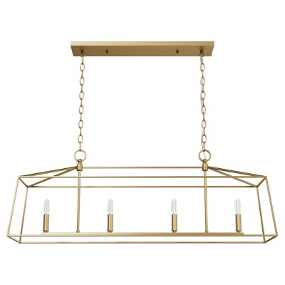 4-Light Fair Oaks Linear Chandelier Ceiling Light Fixture - Hunter Fan