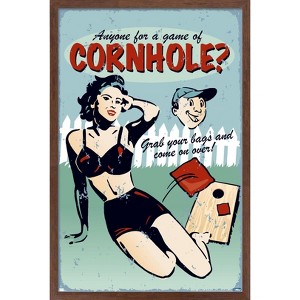 Trends International Anyone for Cornhole Framed Wall Poster Prints - 1 of 4