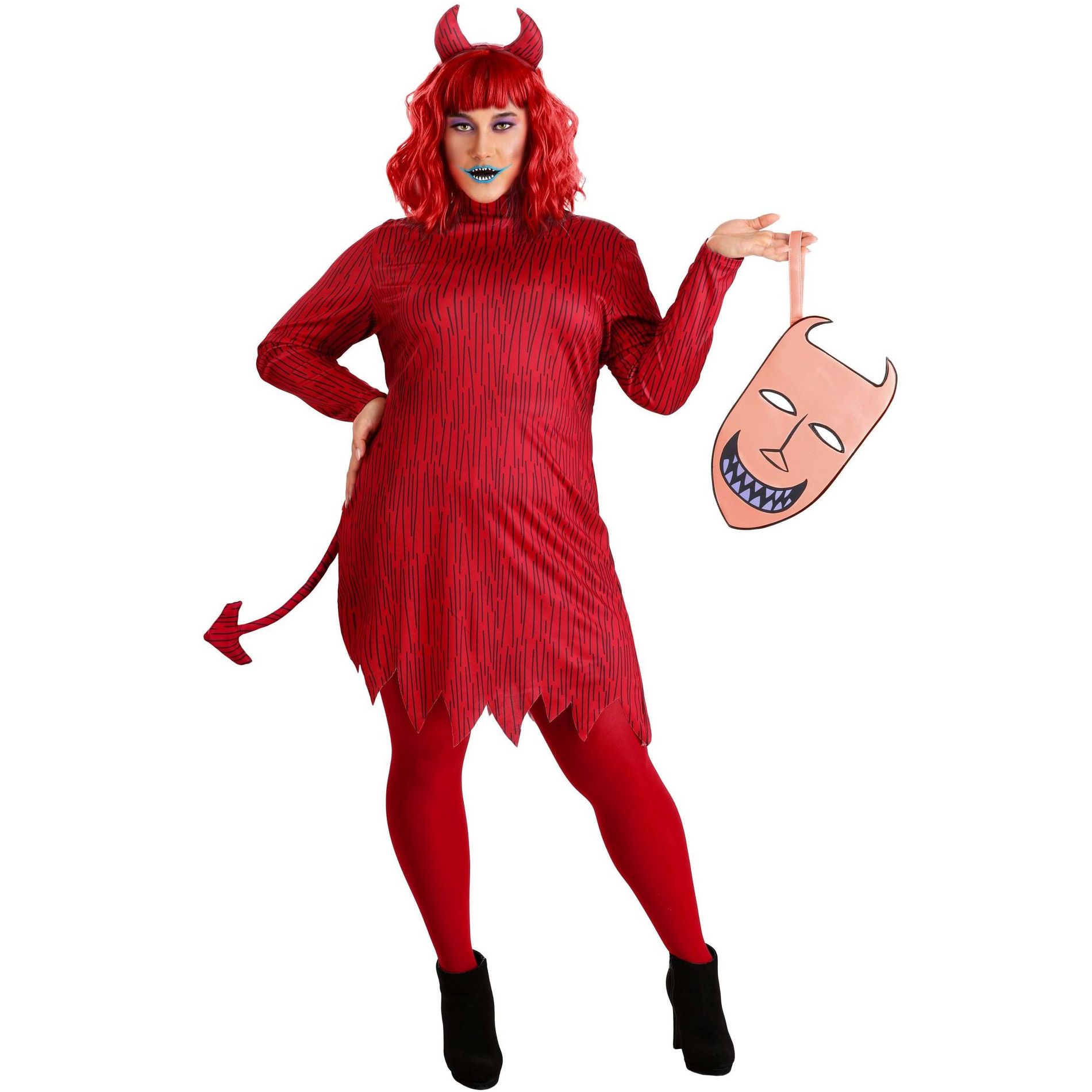 HalloweenCostumes.com 1X Women Women's Plus Size Nightmare Before Christmas Lock Costume | Disney Costumes, Black/Red