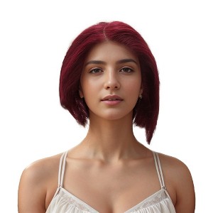 Unique Bargains Women's Straight Short Hair Wig 13x4x1in 150 Real Human Hair 6in 1 Pc - 1 of 4