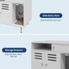 coucheta Cat Litter Box Enclosure, Hidden Litter Box Furniture with 2 Storage Compartments, Scratching Mat, Indoor Pet House Washroom - 4 of 4