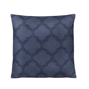 Kate Aurora Maison Textured Quatrefoil Clover 18" X 18" Filled Accent Throw Pillow - 1 of 3