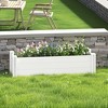 Wooakway 47" White PVC Outdoor Garden Fence Railing Planter Box for Flowers Vegetables - 2 of 4