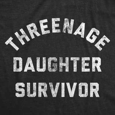 Мужские футболки Crazy Dog T-Shirts, Inc. Mens Funny T Shirts Threenage Daughter Survivor Sarcastic Parenting Graphic Novelty Tee for Men - Crazy Dog Men's T Shirt Gift for Dad Black XXL — фото 2