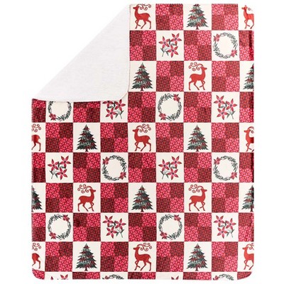 Holiday Reversible Plush Throw 50"x60"