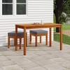 vidaXL Patio Dining Set 3 Piece Outdoor Table and Chair Solid Wood Acacia - Gray - 2 of 4