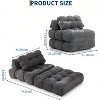 Gray Folding Sofa Bed 2-Pack - Convertible sleeper chairs with pillow, back support & washable cover for living room & bedroom. - 2 of 4