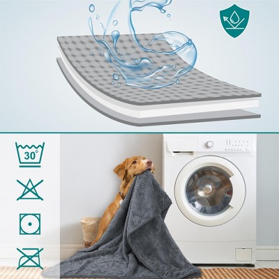X-Large Charcoal Waterproof Fleece Pet Blanket