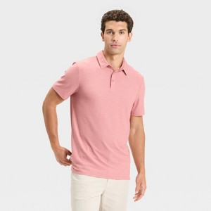 Men's Striped Pique Polo Shirt - All In Motion™ - 1 of 3