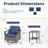 Buenhomino 3 PCS Patio Furniture Set Swivel Rocking Chairs Set of 2 with Glass Top Side Table - 3 of 4