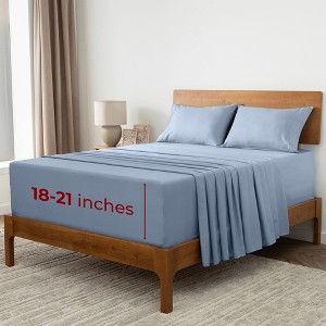 Mellanni 1800 Bed Sheet Set With DEEP Fitted Sheet - 1 of 3