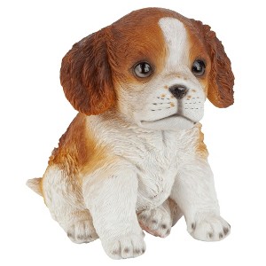 Design Toscano Red & White Cavalier King Charles Puppy Partner Collectible Dog Statue - Multicolored - 1 of 4