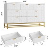 53.5“ Dresser for Bedroom,Modern 7 Drawer Triple Dresser with Gold Accents,Long Storage Organizer for TV Stand & Closet,Large Chest of Drawers - 2 of 4