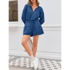 Imily Bela Womens Rompers Half Zip Long Sleeve Hoodies Casual Shorts Drawstring Waist Jumpsuits - 3 of 3