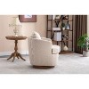 CAVINAS Boucle Swivel Accent Chair with Ergonomic Design and Solid Wood Base, 360-Degree Rotating Comfy Armchair - 3 of 4