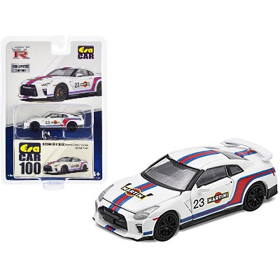Nissan GT-R (R35) #23 White with Blue and Red Stripes "Martini Racing" Limited Ed to 960 pcs 1/64 Diecast Model Car by Era Car
