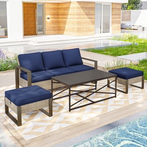 UPTIOT 4-Piece Outdoor Patio Conversation Set - 1 of 4